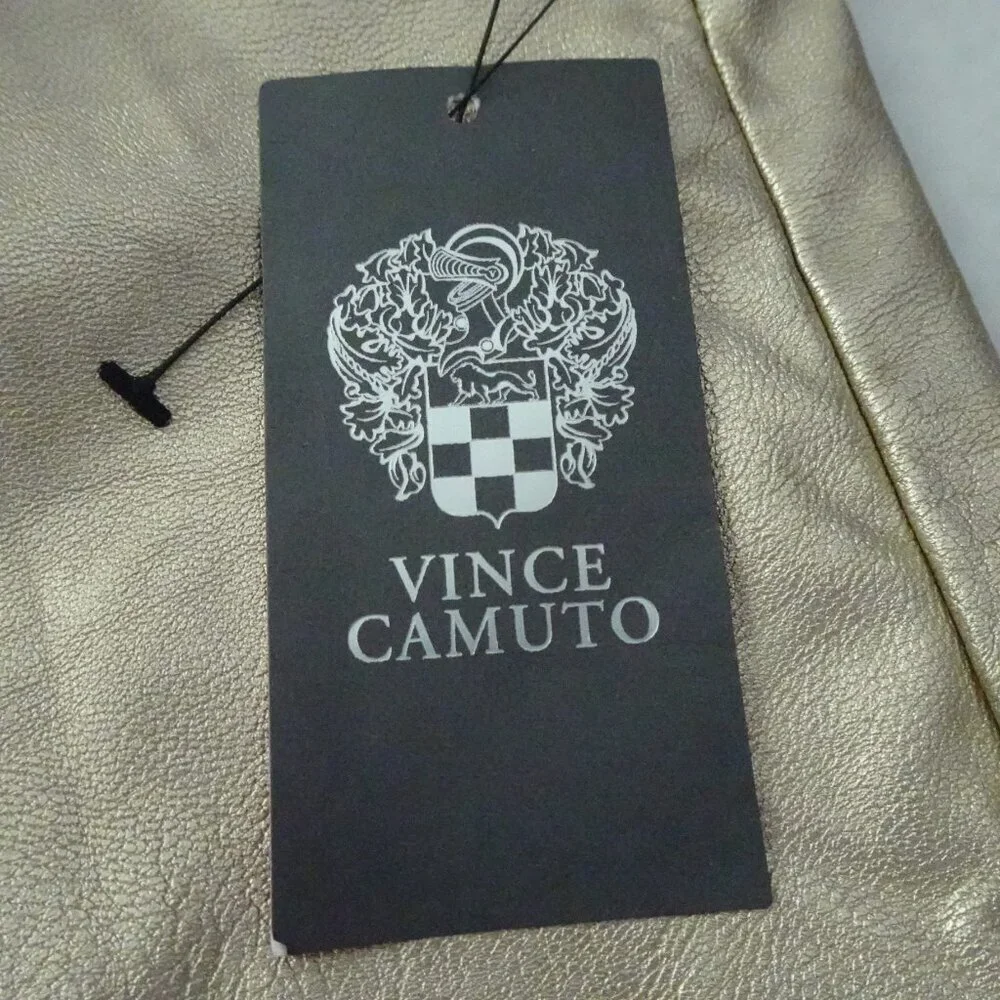 Vince Camuto Gold Pants Women's Plus Size 16W Straight Leg Party Holiday Vegan - Picture 9 of 11